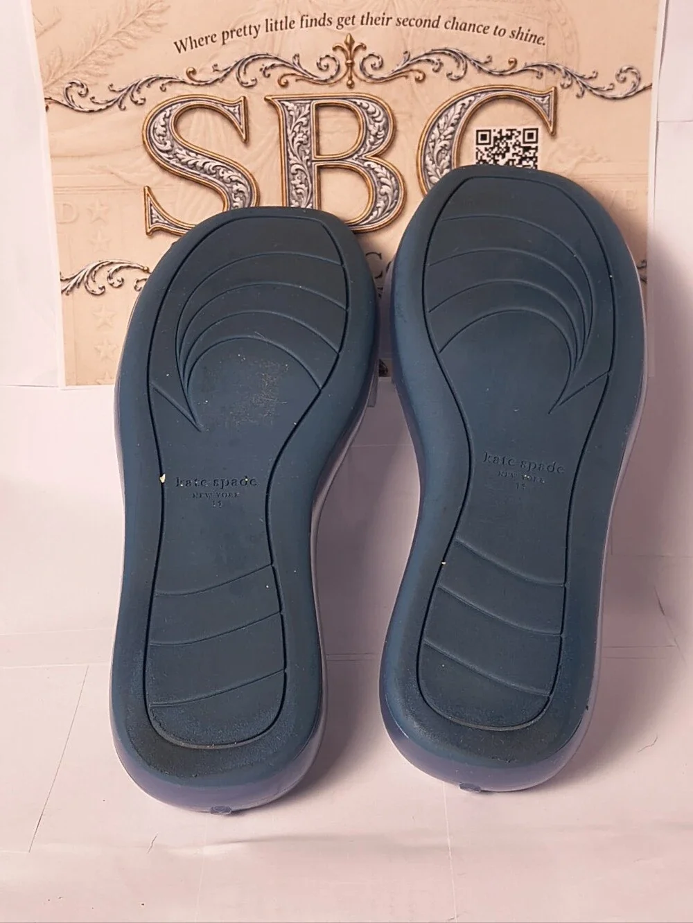 Kate Spade Slate Blue Translucent Jelly Bow Slide Sandals Women's Size 11